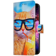 Pelle Portafoglio Cover Compatible with MOTO G7 Custodia Flip Libretto Animale Case Garfield,URFEDA PU Cuoio Chiusura Magnetica Case Cover Stile Vani di Carte Coper tura Custodia per MOTO G7 Plus