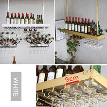 CCLLA Portabottiglie 2 in 1 - Portabottiglie e portabottiglie in Ferro da Appendere alla Parete [Altezza 30-60 cm Regolabile] - Portabicchieri a soffitto con Cornice Bianca