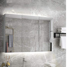 SXFYZCY Mobile Specchio da Bagno in Legno massello Mobile Specchio a 3 Ante a Parete Senza Vernice con ripiano Mobile Contenitore a Specchio Impermeabile