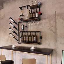 MoDi Wine Rack Retro Style Industriale Tubo di Acqua a Parete Vino Rack (L100 * W20 * H60cm)