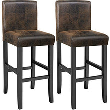 TecTake 800765 Set 2X Sgabelli da Bar, Pelle Sintetica, Legno Duro Massello, Arredamento Ergonomica, Casa Cucina Sala da Pranzo - Disponibile in Diversi Colori (Marrone Anticato | No. 403584)