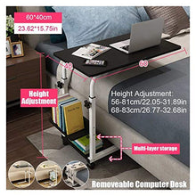 SXGKY Sollevamento Rimovibile Tabella del Computer Portatile Registrabile Laptop Desk Ruota Portatile Ping può Essere Sollevato in Piedi Desk Scrivania Portatile FF (Color : Black)