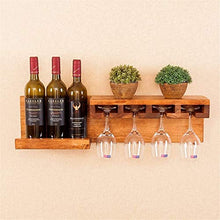Classico Wall Mount solido legno di pino Wine Bottle Holder supporto della cremagliera del vino Hanging Vino Shelf multifunzione bagagli vetrata mensole Organizzatore controsoffitto parete for Bar gal