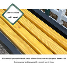 Terrazza all'aperto panchina da giardino panchina, Sedia da portico 3 posti resistente alle intemperie con schienale, Struttura in acciaio e sedili a doghe in legno massello anticorrosivo