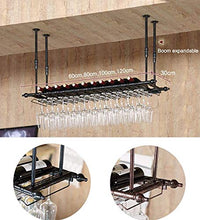 Portabottiglie da vino retrò in metallo ripiano in ferro ripiano in bar LOFT a soffitto a parete appeso vino calici in vetro champagne porta calici portabottiglie portaoggetti (dimensioni: 60 * 30 c