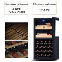 FJNS Umidificatore sigari elettronico (200 sigari / 16 Bottiglie di Vino Rosso),Tocco Digitale e Isolamento e Funzione idratante - Doppio Vetro temperato Anti-UV - mensole in Cedro Spagnolo