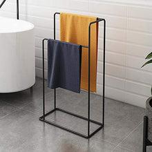 Hjypmjj Portasciugamani, 2 Barre Alte Piantana Porta Asciugamani Bagno Può Appendere Asciugamani, Vestiti, Strofinacci/Nero / 60x25cm