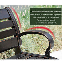 Outdoor Alluminio Panchina, Panca Da Giardino In Ferro Per Il Tempo Libero Con Schienale E Braccioli, Doppio Banco Di Balcone Esterno E Mobili Da Terrazza, Giardino Posti A Sedere Per 2-4 Persone