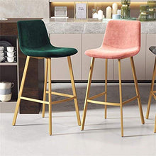 YS Sedia Vlevet Sedile Imbottito in Tessuto con Schienale e Poggiapiedi Gambe in Metallo Cucina Colazione Sgabello da Bar,65 cm,65 cm