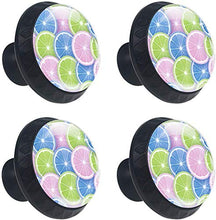Fette di agrumi stile pop color Pomelli per Porta Set di 4 Pomelli per Mobili Manopole per Cassetti Cucina Armadio Vetro