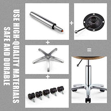 Sgabello Sedia da barbiere, sedia da ufficio, sgabello da lavoro regolabile 46-56 cm, cuscino morbido in spugna elastico alto, con schienale, sgabello di bellezza, trucco, parrucchiere, grigio scuro,