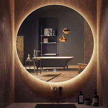 Specchio retroilluminato Illuminato, Specchio per Il Trucco Rotondo Senza Cornice a Parete, vanità, Pulsante a sfioramento (Luce Bianca/Luce Calda)