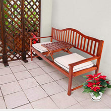 UWY Panchina da Giardino in Legno a 3 posti Panchina da Giardino Panchina da Esterno, Tavolo da Balcone sollevabile e Sedia Panca da terrazza, Panca da Salotto per Interni con Schienale e Bracci