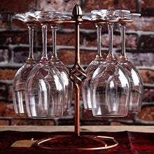 Porta Bicchiere di Vino, Portabottiglie per Bicchieri da Vino da Appoggio per 6 Bicchiere Holder Storage, Supporto a Testa in Giù Appeso Tazza Organizzatore Display per Scaffali per Bar di Casa