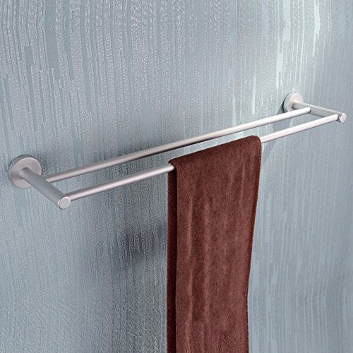 MBYW Portasciugamani Moderno e Minimalista Alto carico Portasciugamani Elegante da Bagno Mensola portaoggetti Portasciugamani da Bagno in Alluminio Space con Doppio Porta Asciugamani, Set da 60 cm
