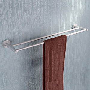 MBYW Portasciugamani Moderno e Minimalista Alto carico Portasciugamani Elegante da Bagno Mensola portaoggetti Portasciugamani da Bagno in Alluminio Space con Doppio Porta Asciugamani, Set da 60 cm