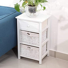 1 PZ Camere da Comodino Supporto 2 Tiers 1 Cassetto Camera da Letto Organizzatore Cabinet Canestro Cestino (Bianca)