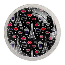 Maniglie per cassetti Manopole per cassetti Manopole rotonde Confezione da 4 per armadietto, cassetti, cassettiere, cassettiere ecc. Parigi Torre Eiffel Caffè