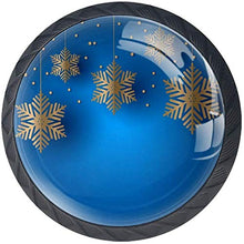 Blu Natale Con Appesi Fiocchi Di Neve Camera Da Letto Pomelli per Porta Set di 4 Pomelli per Mobili Manopole per Cassetti Cucina Armadio Vetro