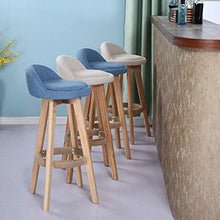 HYY-YY Legno Tondo Bar Stool - Rotating Bar Sedia Ristorante in Legno Cuscino in Pelle Sgabello con PU Sedile e Gambe quadre (Colore: Grigio, Dimensione: 35X35X83CM)