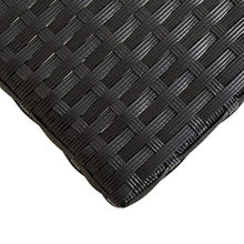 Panca da giardino in rattan sintetico, colore nero, 80 x 40 x 40 cm