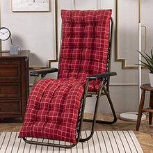 Goodquan Cuscino per sedia a sdraio in morbido cotone per esterni, schienale alto, comodo cuscino per schienale, antiscivolo, lavabile, facile da pulire (plaid rosso), 48 x 155 cm