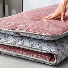 WSZGR Futon Materasso,Giapponese Materasso A Pavimento Addensare Tatami Mat Sleeping Pad Pieghevole Roll Up Dormitorio Materasso Fagiolo Rosso 150x200cm/59x79inch
