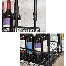 YWYW Portabottiglie Portabicchieri da Vino Portabicchieri da Champagne Portabicchiere Portabottiglie da Appendere in Ferro battuto Europeo (Nero) (Dimensioni: 60 * 25 cm)
