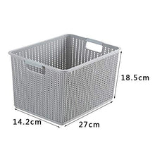 XIXIAO - Cesto portaoggetti in plastica in rattan, per camera da letto, per armadi, cassetti, armadio, cassettiera, 27 x 18,5 x 14,2 cm, colore: Bianco