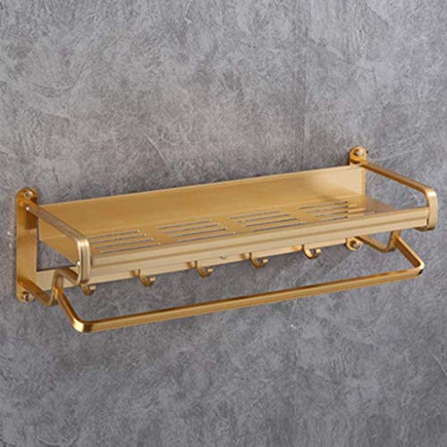Portasciugamano Portasciugamani Portasciugamani da Bagno A Parete, Avanzata, Rack in Alluminio A Doppio Strato Resistente Portasciugamani(Color:Oro)