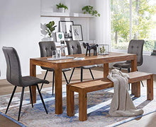 FineBuy Panca da Pranzo 120 cm Legno Massello Sheesham Stile Casa di Campagna | Sala da Pranzo a Panca Marrone | Panca da Cucina Panca da Tavolo da Pranzo