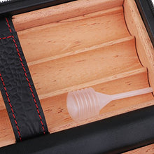 Hellery 6 Sigari Humidor Travel Box Legno Di Cedro Regalo Portasigarette In Pelle Regalo - 2, 10x21x7cm