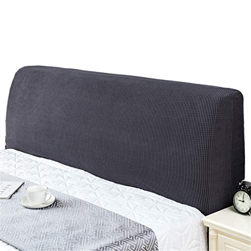 WWYL Copertura per Testiera per Letto, Fodera per Testiera Letto Elasticizzata Antipolvere, Copertura Protettiva con Fondo Elastico per La Decorazione del Letto (Grigio Scuro,200 cm)