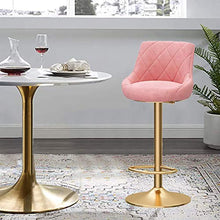 Sgabelli da bar in metallo 1/2/4 pezzi - Sedia con sedili in velluto con schienale, bancone 65-80cm di altezza sgabelli da bar girevoli, sgabelli da colazione per bar / caffè / cucina, rosa Sgabelli d