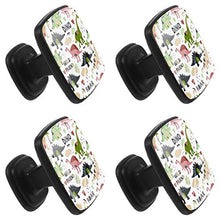 Dinosauro carino Pomelli per Porta Set di 4 Pomelli per Mobili Manopole per Cassetti Cucina Armadio Vetro