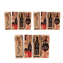 CLISPEED 12 Pz Sacchetti Regalo Vino Addensato Carta Kraft Creativo Copertura del Vino per La Festa di Compleanno Compleanno Festival (Modello Misto)