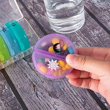 DOITOOL - Contenitore per pillole da viaggio, rotondo, con 14 scomparti per pillole, mini contenitore in plastica per medicine, a prova di umidità, per i farmaci