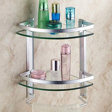 Zixin Bagno Bagno Scaffale Doccia Organizzatore a Parete Punta Punta Punta Free Triangolo Cestino Angolo Spazio in Vetro temperato Spazio in Alluminio Torre Hanger Recinzione WC 1/2 Tier