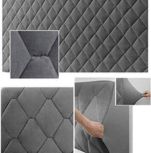 Copertura per Testiera per Letto Copri Testata Letto Matrimoniale/Singolo Premium Imbottita Elastica Copritestata Letto Velluto Fodera Protezione Anti-collisione Cuscino
