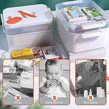 Kit di pronto soccorso con mini contenitore per medicinali, contenitore portatile per medicinali a 2 livelli, kit primo soccorso per uso domestico e per uso esterno, 30 x 22 x 18 cm