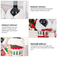 NUOBESTY Copertura della Bottiglia di Vino di Natale con La Renna Albero di Natale Fiocco Rosso Peluche Bianco Polsino della Pelliccia del Faux Tessuti Non Tessuti Copertine per