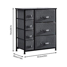 MissZZ Cassettiera con 4 cassetti Credenza da Soggiorno Tavolino con cassetti per Scuola Materna Camera da Letto Guardaroba Cameretta Giochi per Bambini Giocattolo Tessuto Antracite Finitura Nera P