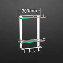 GDFEH Scaffale per Doccia Scaffale in Vetro temperato Scaffale per Il Bagno Bracket cosmetico Scaffale in Vetro temperato (Size : 30cm/11.8'')
