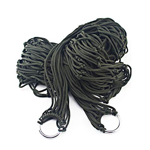 Amaca da Campeggio Giardino Outdoor Hammock portatile Nylon Mesh Amaca base di sonno di campeggio libero Hanging Chair Lounger dell'oscillazione letto Hammock singolo, cuscinetto 150KG Portatile
