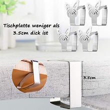 Aongray - Set di 4 fermatovaglia in acciaio inox, motivo farfalla, per tavoli fino a 3,5 cm di spessore, colore argento