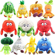 XSDF - Peluche a forma di frutta e verdura, 25 cm, per decorare la casa, con fragole, broccoli, anguria, bambole, regali per bambini (25 cm, zucca) (25 cm, carota)