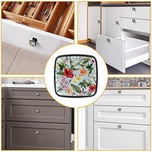 Floral pattern with tropical flowers Pomelli per Porta Set di 4 Pomelli per Mobili Manopole per Cassetti Cucina Armadio Vetro