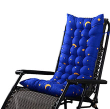 YuYiY - Cuscino per sedia da giardino, motivo stella con imbottitura spessa 8 cm, per interni ed esterni (blu, 48 x 125 x 8 cm)