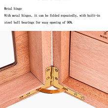 WRJY Umidificatore per sigari Alcool Naturale Legno di Cedro Verniciato a Pianoforte Armadietto antiumidità per sigari Traspirante Cassetto a Tre Strati Igrometro Esterno capacità 50