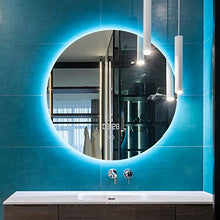 Specchio Tondo da Parete Bagno con Illuminazione LED, Retroilluminato a Prova di Esplosione, Specchio da Trucco da Parete Grande